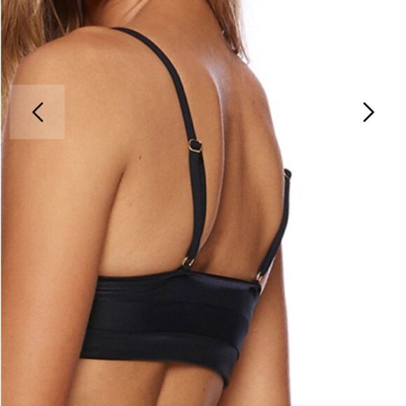 Beach Bunny Bikini Set Brazilian Cut Bottoms Triangle Top Black Size Medium - Picture 3 of 15